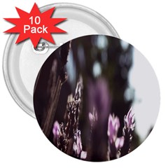 Purple Flower Pattern 3  Buttons (10 pack) 