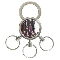 Purple Flower Pattern 3-Ring Key Chain