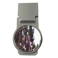 Purple Flower Pattern Money Clips (Round) 