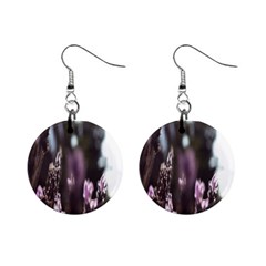 Purple Flower Pattern Mini Button Earrings by artworkshop