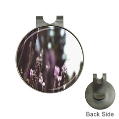 Purple Flower Pattern Hat Clips with Golf Markers