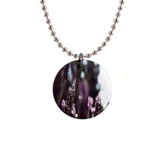 Purple Flower Pattern 1  Button Necklace