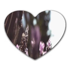 Purple Flower Pattern Heart Mousepad