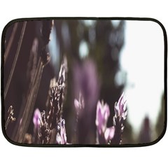 Purple Flower Pattern Fleece Blanket (mini) by artworkshop