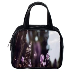 Purple Flower Pattern Classic Handbag (one Side)