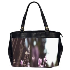 Purple Flower Pattern Oversize Office Handbag (2 Sides) by artworkshop