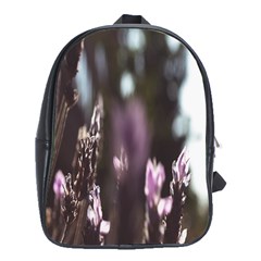 Purple Flower Pattern School Bag (XL)