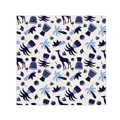 Cute Safari Animals Blue Giraffe Square Satin Scarf (30  X 30 ) by Stikle