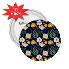 Flower Grey Pattern Floral 2 25  Buttons (10 Pack) 