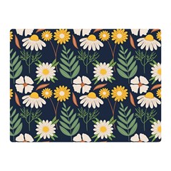 Flower Grey Pattern Floral Premium Plush Fleece Blanket (mini)