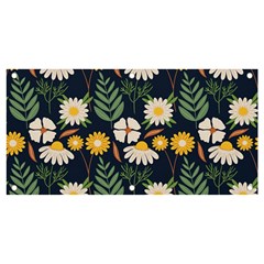 Flower Grey Pattern Floral Banner And Sign 4  X 2 