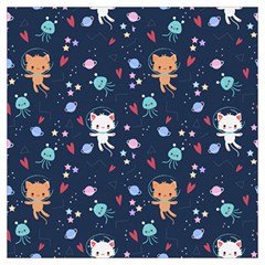 Cute-astronaut-cat-with-star-galaxy-elements-seamless-pattern Lightweight Scarf 