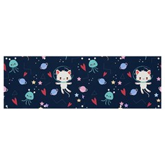 Cute-astronaut-cat-with-star-galaxy-elements-seamless-pattern Banner And Sign 12  X 4 