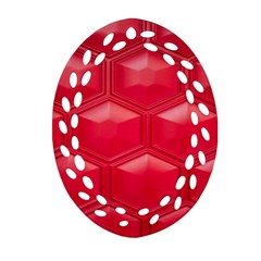 Red Textured Wall Ornament (oval Filigree) by artworkshop