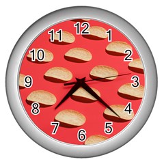 Stackable Chips In Lines Wall Clock (silver)