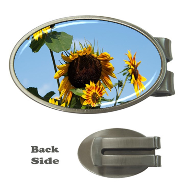 Sunflower Flower Yellow Money Clips (Oval) 