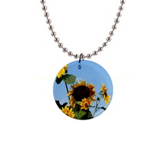 Sunflower Flower Yellow 1  Button Necklace by artworkshop