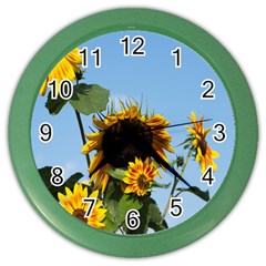 Sunflower Flower Yellow Color Wall Clock by artworkshop