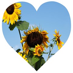 Sunflower Flower Yellow Wooden Puzzle Heart by artworkshop