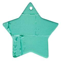 Teal Brick Texture Ornament (Star)