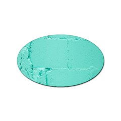 Teal Brick Texture Sticker Oval (100 pack)