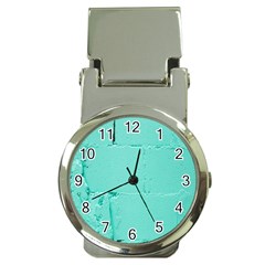 Teal Brick Texture Money Clip Watches by artworkshop