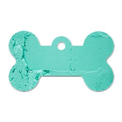 Teal Brick Texture Dog Tag Bone (One Side)