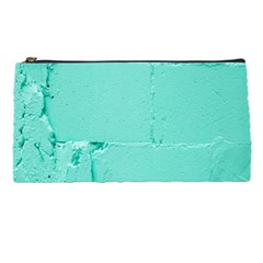 Teal Brick Texture Pencil Case