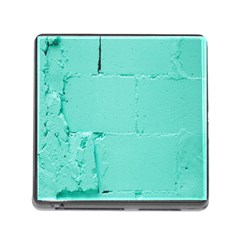 Teal Brick Texture Memory Card Reader (Square 5 Slot)