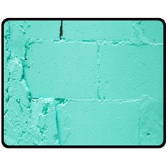 Teal Brick Texture One Side Fleece Blanket (medium) by artworkshop