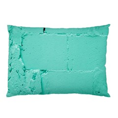 Teal Brick Texture Pillow Case (Two Sides)