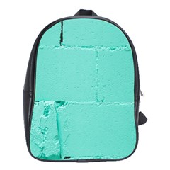 Teal Brick Texture School Bag (XL)