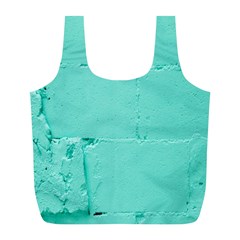 Teal Brick Texture Full Print Recycle Bag (L)
