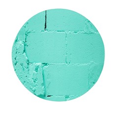 Teal Brick Texture Mini Round Pill Box by artworkshop