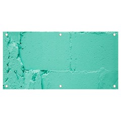 Teal Brick Texture Banner and Sign 4  x 2 