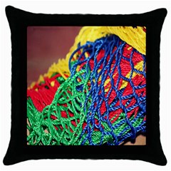 Thread Texture Pattern Throw Pillow Case (black) by artworkshop