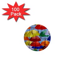 Umbrellas Colourful 1  Mini Magnets (100 Pack)  by artworkshop