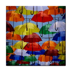 Umbrellas Colourful Face Towel by artworkshop