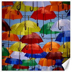 Umbrellas Colourful Canvas 12  X 12  by artworkshop