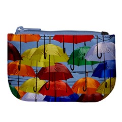 Umbrellas Colourful Large Coin Purse by artworkshop