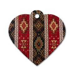 Uzbek Pattern In Temple Dog Tag Heart (two Sides) by artworkshop