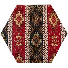 Uzbek Pattern In Temple Wooden Puzzle Hexagon