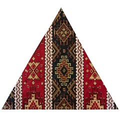 Uzbek Pattern In Temple Wooden Puzzle Triangle