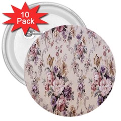Vintage Floral Pattern 3  Buttons (10 Pack) 