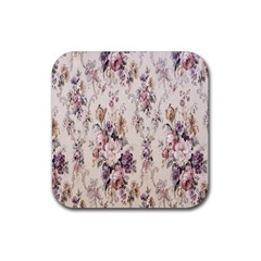 Vintage Floral Pattern Rubber Coaster (square)