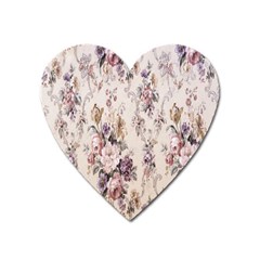 Vintage Floral Pattern Heart Magnet