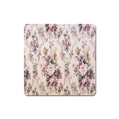 Vintage Floral Pattern Square Magnet