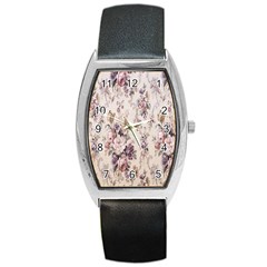 Vintage Floral Pattern Barrel Style Metal Watch