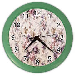 Vintage Floral Pattern Color Wall Clock
