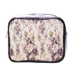 Vintage Floral Pattern Mini Toiletries Bag (one Side) by artworkshop